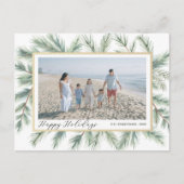 Prettige feestdagen Foto, mooi ingelijst gebladert (Voorkant)