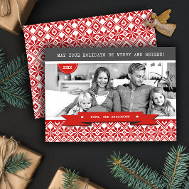 prettige feestdagen. Foto Nordic Snowflake Feestdagenkaart