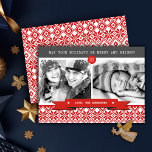 prettige feestdagen. Foto Nordic Snowflake Feestdagenkaart<br><div class="desc">PRETTIGE FEESTDAGEN NL Nordic Snowflake Pattern ontwerp Kerstmis Fotokaarten met gepersonaliseerde jaar,  foto's en namen. Bijpassende kaarten en geschenken beschikbaar in de Kerstmis & Nieuwjaar categorie van onze winkel.</div>