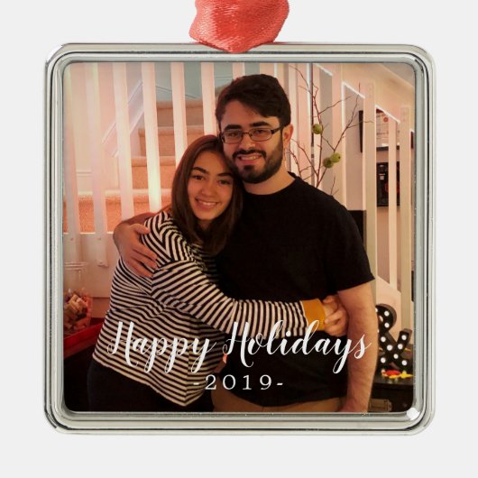 prettige feestdagen Foto Ornament (Voorkant)