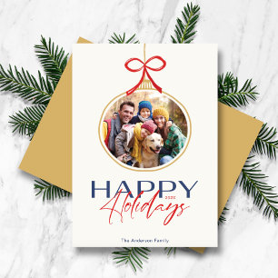Prettige feestdagen Foto Ornament Vakantie Kaart