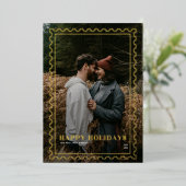 Prettige feestdagen Foto postzegelfamilie (Staand Voorkant)