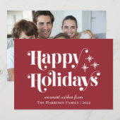 prettige feestdagen Foto Red (Voorkant / Achterkant)