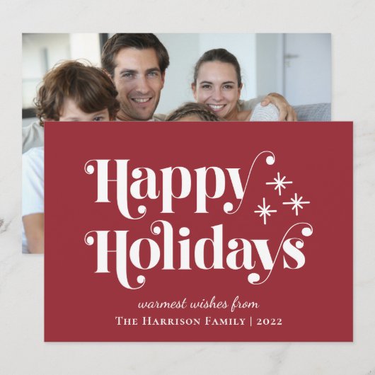 prettige feestdagen Foto Red (Voorkant / Achterkant)