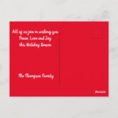 prettige feestdagen foto Red Glitter Modern Briefkaart (Achterkant)