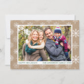 prettige feestdagen Foto Snowflakes Kraft Feestdagenkaart (Voorkant)