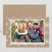 prettige feestdagen Foto Snowflakes Kraft Feestdagenkaart (Voorkant / Achterkant)