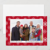 Prettige feestdagen Foto Snowflakes Red Feestdagenkaart (Voorkant / Achterkant)