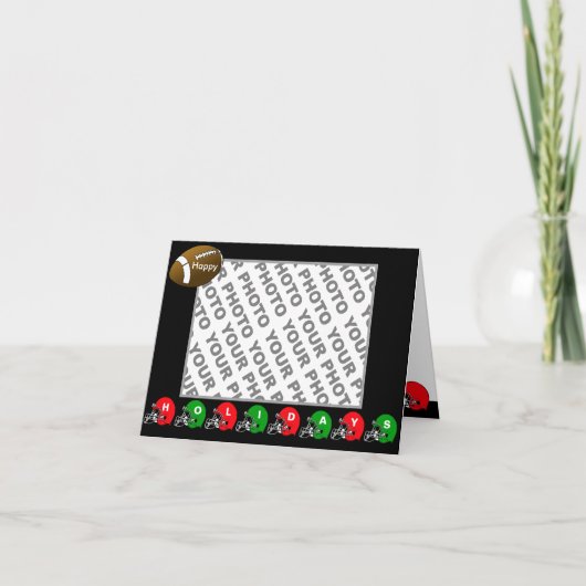 Prettige feestdagen Foto toevoegen Kaart Football  (Voorkant)