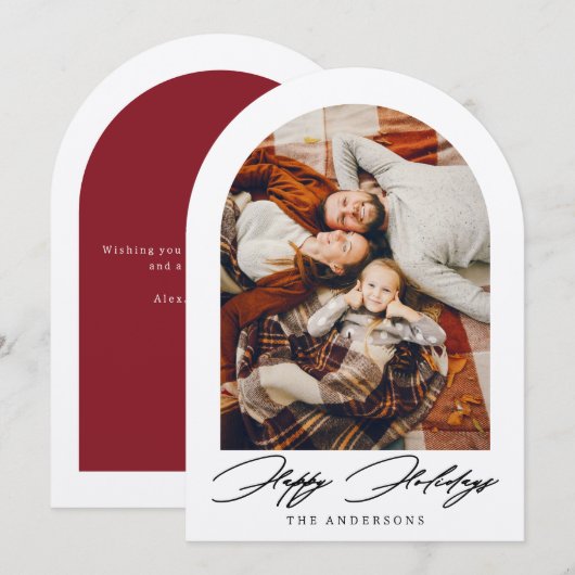 Prettige feestdagen Foto van Arch Christmas Holida Kaart (Voorkant / Achterkant)