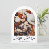 Prettige feestdagen Foto van Arch Christmas Holida Kaart (Staand voorkant)