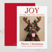 Prettige feestdagen Foto van Dog Walker Feestdagenkaart (Voorkant / Achterkant)
