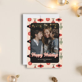 Prettige feestdagen Foto van kerstfamilie zwart Feestdagenkaart