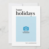 Prettige feestdagen Foto van White and Black Serif Feestdagenkaart (Voorkant)