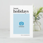 Prettige feestdagen Foto van White and Black Serif Feestdagenkaart (Staand voorkant)