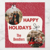 Prettige feestdagen Foto Wijnlabel Wijn Etiket (Enkel label)