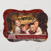 prettige feestdagen foto witte omtrek Fancy versie Feestdagenkaart (Voorkant / Achterkant)