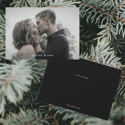 Prettige feestdagen Foto Zwart Wit Tekst Feestdagenkaart