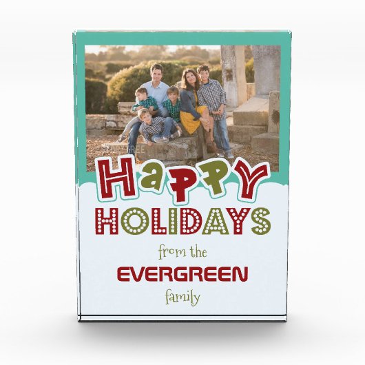 prettige feestdagen Fotoblok Aangepaste foto's en  (Voorkant)