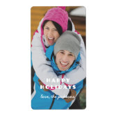 prettige feestdagen Fotocadeaulabel Label (Voorkant)