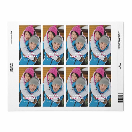 prettige feestdagen Fotocadeaulabel Label (Full Sheet)