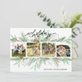 prettige feestdagen Fotocollage kerstflessen Feestdagenkaart (Staand voorkant)
