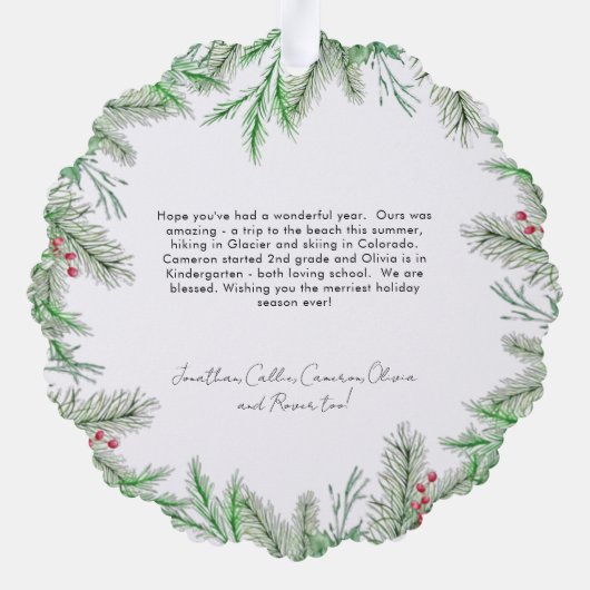 prettige feestdagen Fotocollage kerstflessen Ornament Kaart (Achterkant)