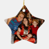 Prettige feestdagen Fotogeschenken, stervormige ke Keramisch Ornament (Voorkant)