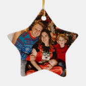 Prettige feestdagen Fotogeschenken, stervormige ke Keramisch Ornament (Achterkant)