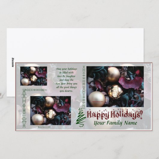 Prettige feestdagen FOTOKAART - Gebruik je foto's Feestdagenkaart (Voorkant / Achterkant)