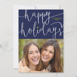 Prettige feestdagen Fotokaart met flitsscripts Feestdagenkaart