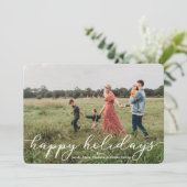 prettige feestdagen Fotokaart met script Kaart (Staand voorkant)