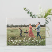 prettige feestdagen Fotokaart met script Kaart (Staand voorkant)