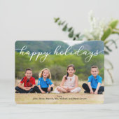 prettige feestdagen Fotokaart met script Kaart (Staand voorkant)