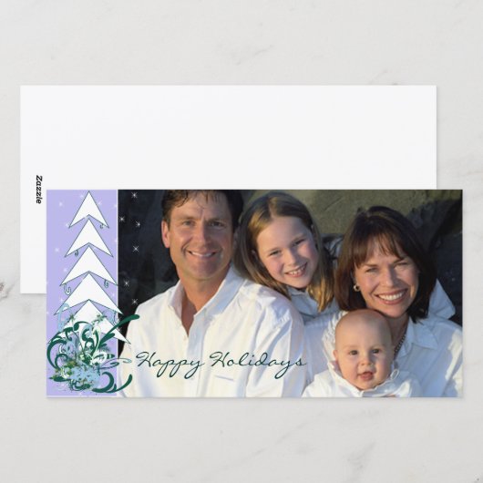 prettige feestdagen fotokaart Periwinkle Blue Feestdagenkaart (Voorkant / Achterkant)