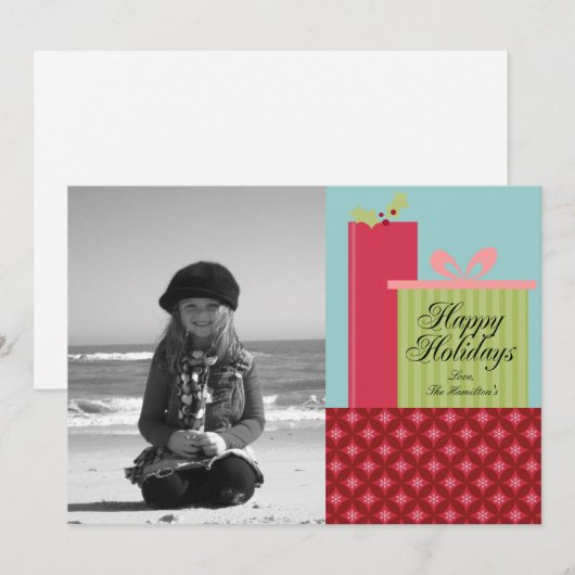 prettige feestdagen fotokaarten feestdagenkaart (Voorkant / Achterkant)