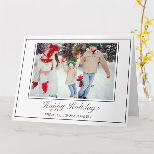 Prettige feestdagen Foto'Moderne minimalistische g Kaart (Gele Bloem)