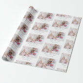 Prettige feestdagen Fotonaam Patroon Kerstmis Cadeaupapier (Uitgerold)