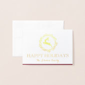 prettige feestdagen Fotoserie Collage Burgundy Gol Folie Kaarten (Voorkant met envelop)