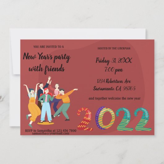 prettige feestdagen Friends Uitnodiging (Voorkant)