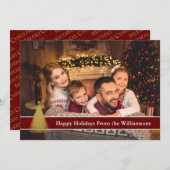 prettige feestdagen Full Card Gold-kerstboom Feestdagenkaart (Voorkant / Achterkant)