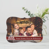 prettige feestdagen Full Card Photo White Tree Fan Feestdagenkaart (Staand voorkant)