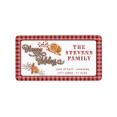 Prettige feestdagen Fun Kaneel sinaasappel Etiket (Voorkant)