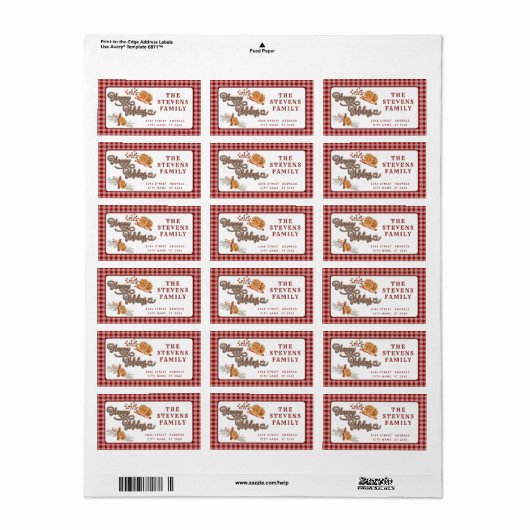 Prettige feestdagen Fun Kaneel sinaasappel Etiket (Full Sheet)