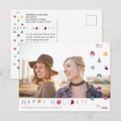 prettige feestdagen Fun kerst-emoji familie foto Briefkaart (Voorkant / Achterkant)