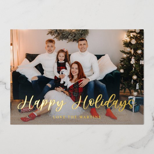 prettige feestdagen Fun Script-foto - WH Folie Uitnodiging (Voorkant)