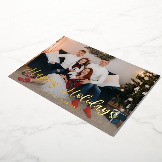 prettige feestdagen Fun Script-foto - WH Folie Uitnodiging (Gedraaid)