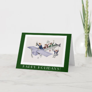 Prettige feestdagen Funny Cats Kaart - kattenkuns
