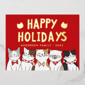 prettige feestdagen Funny Cute Cats Caroling (Voorkant)
