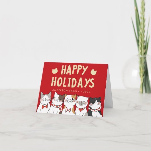 prettige feestdagen Funny Cute Cats Caroling (Voorkant)